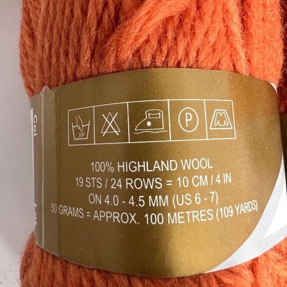 Lot Of 7 Elann Collection Peruvian Highland Wool Orange Same Dye Lot 50 grams ea - Picture 5 of 5